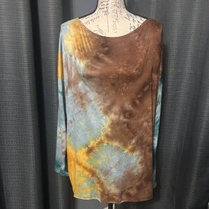 Fashion Nova  2 piece Brown and Green Tie-Dye Top